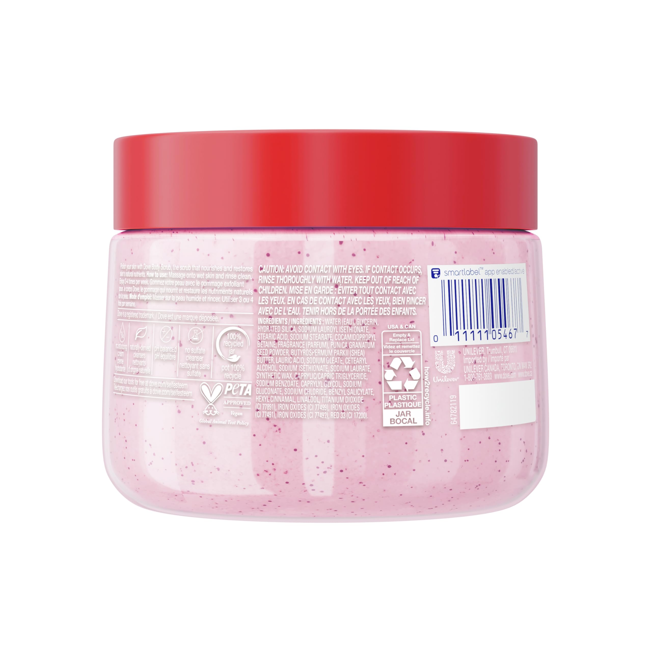 Dove Pomegranate & Shea Butter Body Scrub - Exfoliating & Nourishing for Smooth, Glowing Skin - 15oz - Perfect for Dry Skin Care & Spa Day at Home
