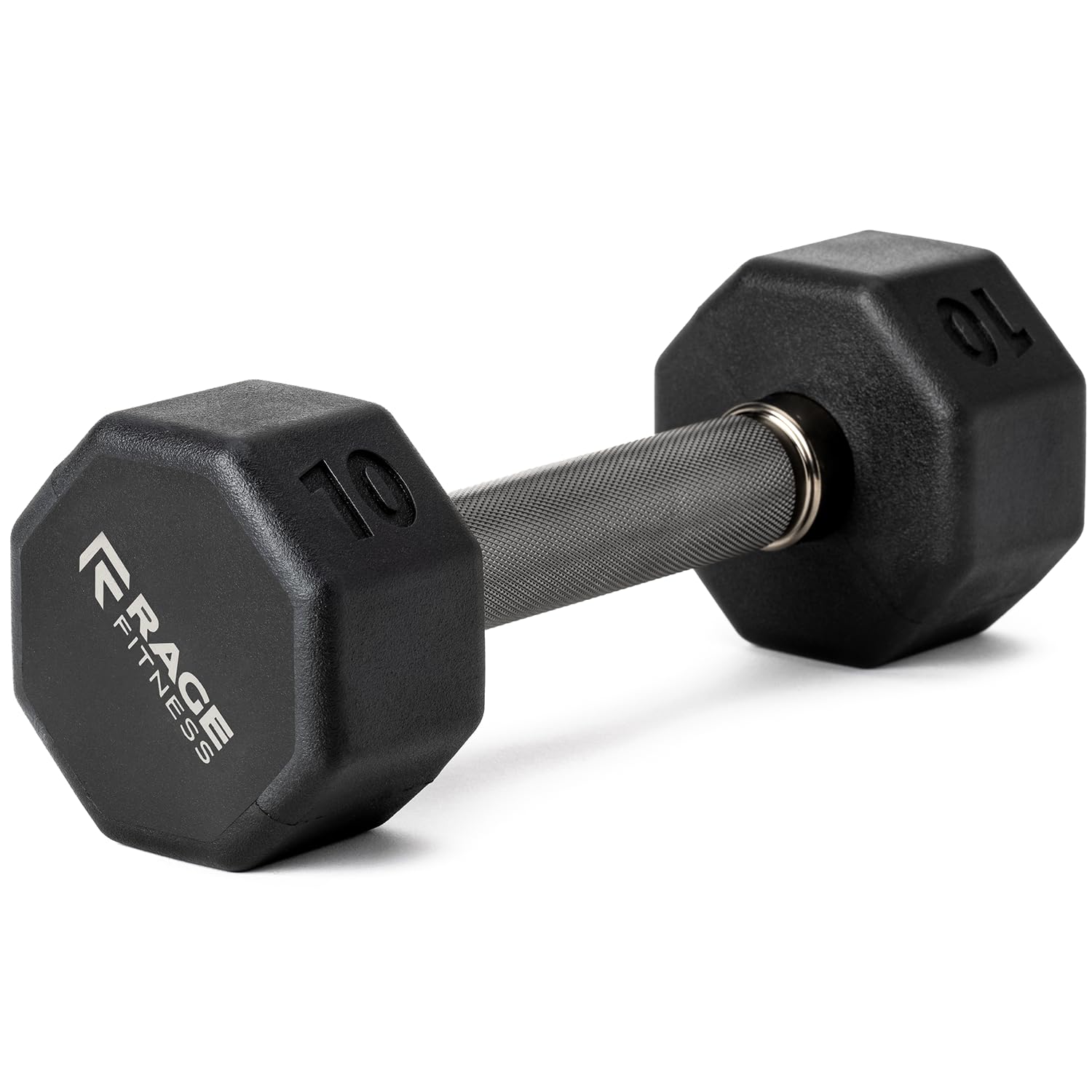 No-Roll Rubber Coated Dumbbells with Knurled Steel Handle - 10-60lbs Home Gym Weights for Strength Training - Perfect for CrossFit, HIIT & Home Workouts (Sold Individually)