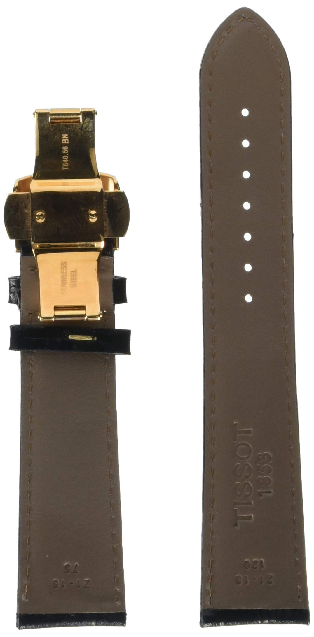 Tissot Unisex Leather Calfskin Watch Band - Black Replacement Strap for T600034551 | Dress Watches, Business Attire & Everyday Wear
