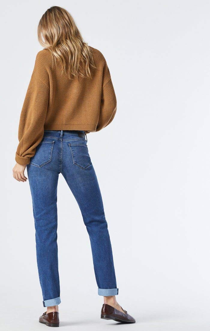 Mavi Women's Emma Mid Rise Slim Boyfriend Jeans - Premium Stretch Denim Pants for Women - Comfortable & Machine Washable - Perfect for Casual Wear, Office & Weekend Outings