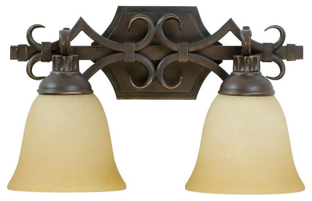 Craftmade Lighting 10915 AG2 Aged Bronze Two Light Bath Vanity Wall Mount - Perfect for Bathroom Vanity Lighting, Powder Room, and Modern Home Decor
