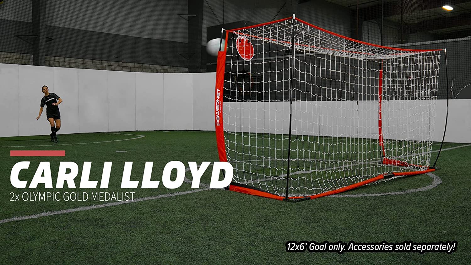 PowerNet Soccer Goal 12 x 6 Feet - Portable & Durable Soccer Net for Training, Backyard & Youth Games - Perfect for Practice, Matches & Outdoor Sports Activities