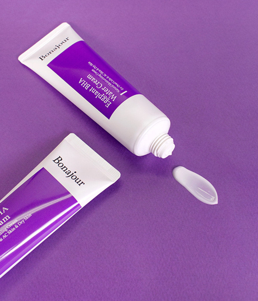 Bonajour Eggplant BHA Water Cream 50ml - Pore Minimizing & Oil Control Face Moisturizer for Acne-Prone Skin | Perfect for Daily Skincare Routine & Oily Skin Care Regimen