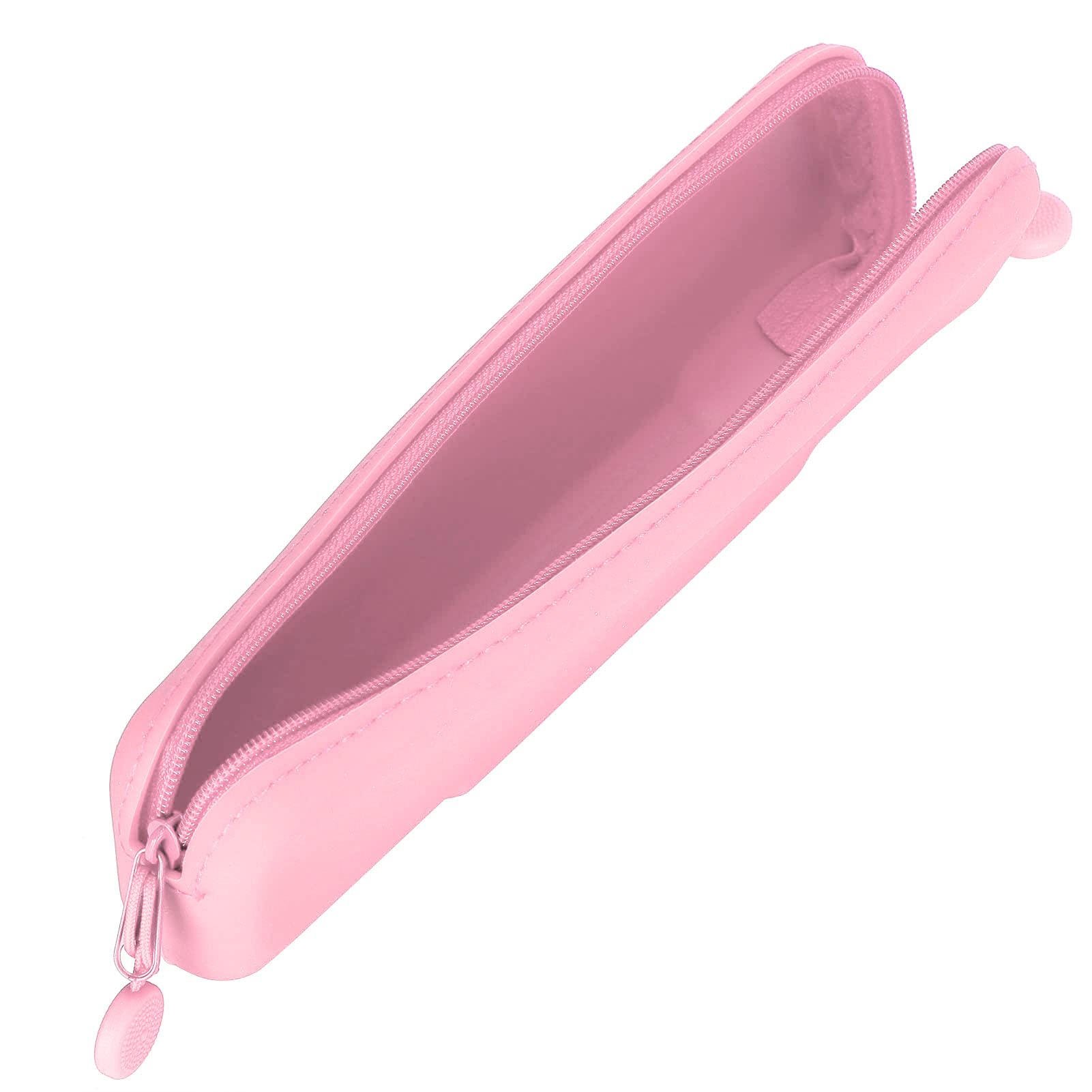 Waterproof Silicone Pencil Pouch - Leak-Proof Small Cosmetic Bag for Makeup, School & Travel Essentials - Pink Mini Organizer for Business Trips & Daily Use