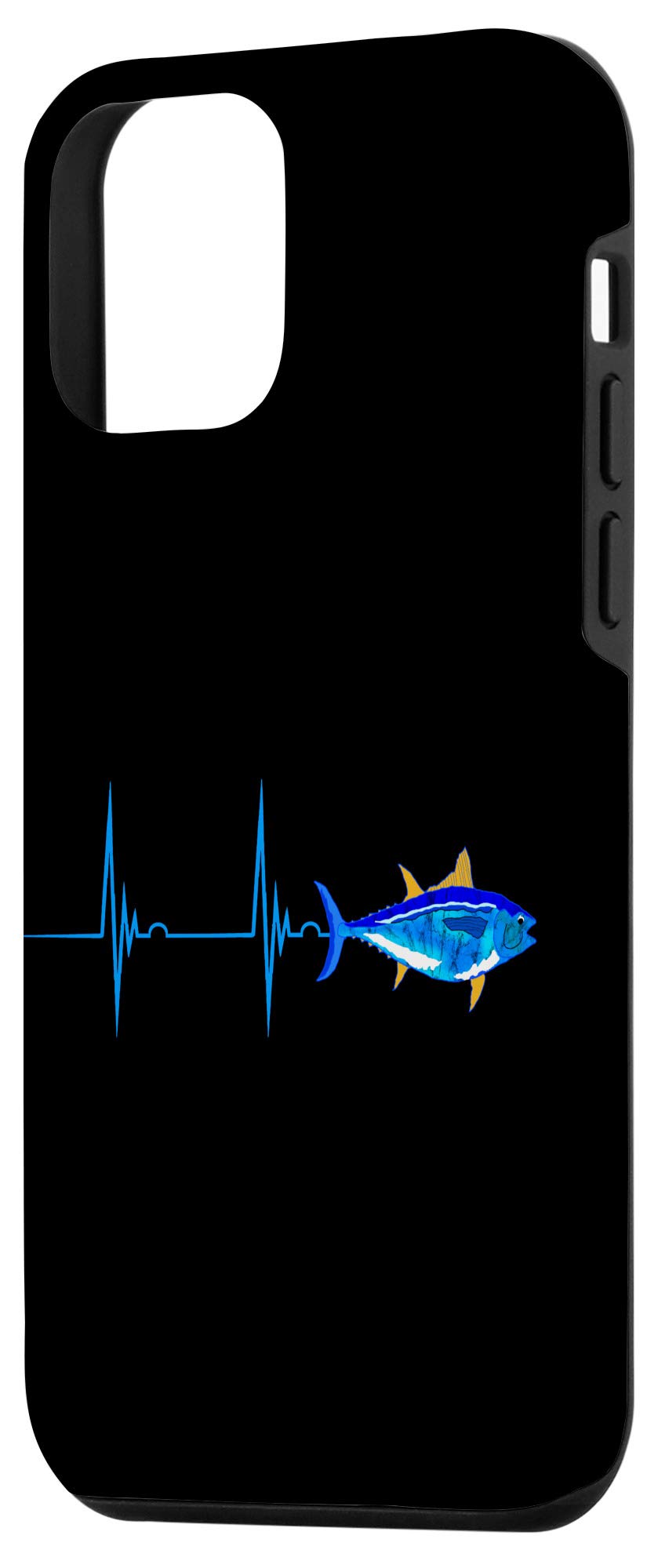 iPhone 12 Mini Case - Bluefin Tuna Heartbeat EKG Design, Shockproof Protective Cover for Deep Sea Fishing Enthusiasts | Perfect for Outdoor Adventures & Water Sports