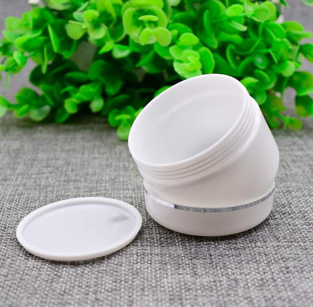 6-Pack White 8 Oz (250ml) Empty Cosmetic Jars with Liners & Dome Lids - Refillable Plastic Containers for Face Cream, Lip Balm, Lotion | DIY Skincare, Travel Size Storage, Home Organization