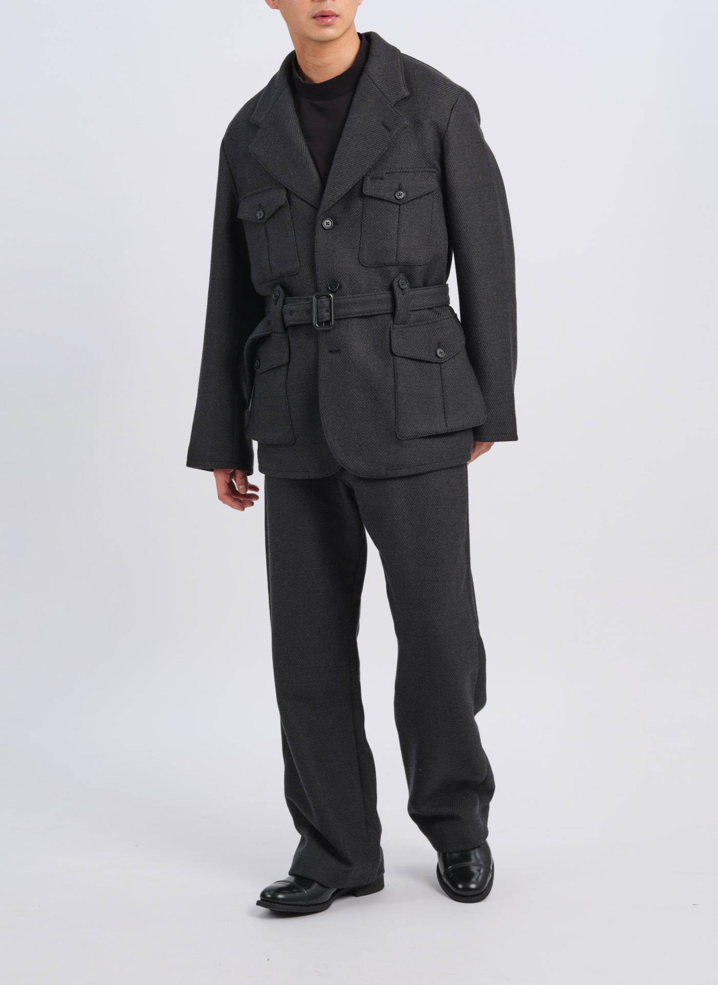 Premium Marzotto Wool Straight Full-Length Officer Pants for Men - Classic Dress Pants for Business, Office & Formal Occasions