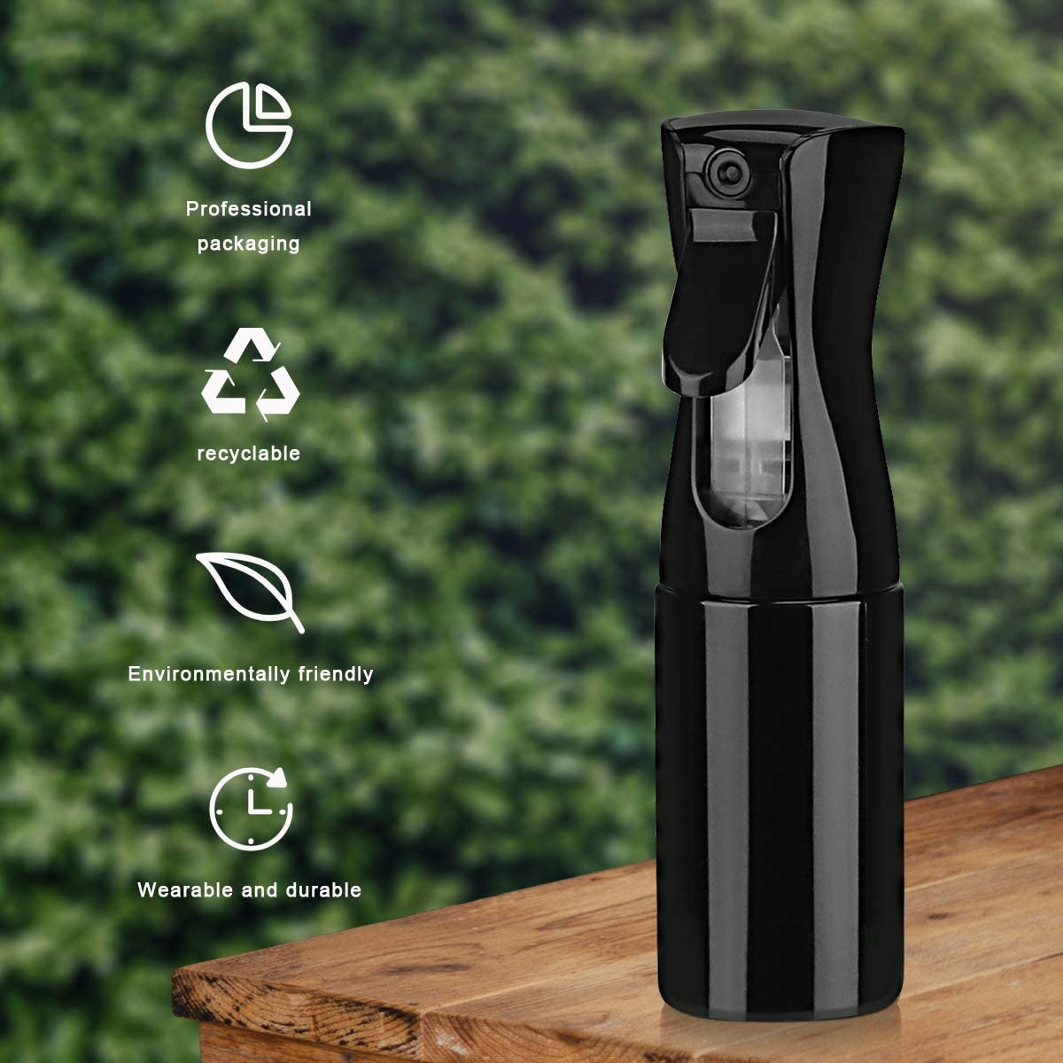 EZILO 300ml Fine Mist Spray Bottle for Hair Care, Styling & Hydration - Refillable Water Sprayer for Salon, Travel & Home Use