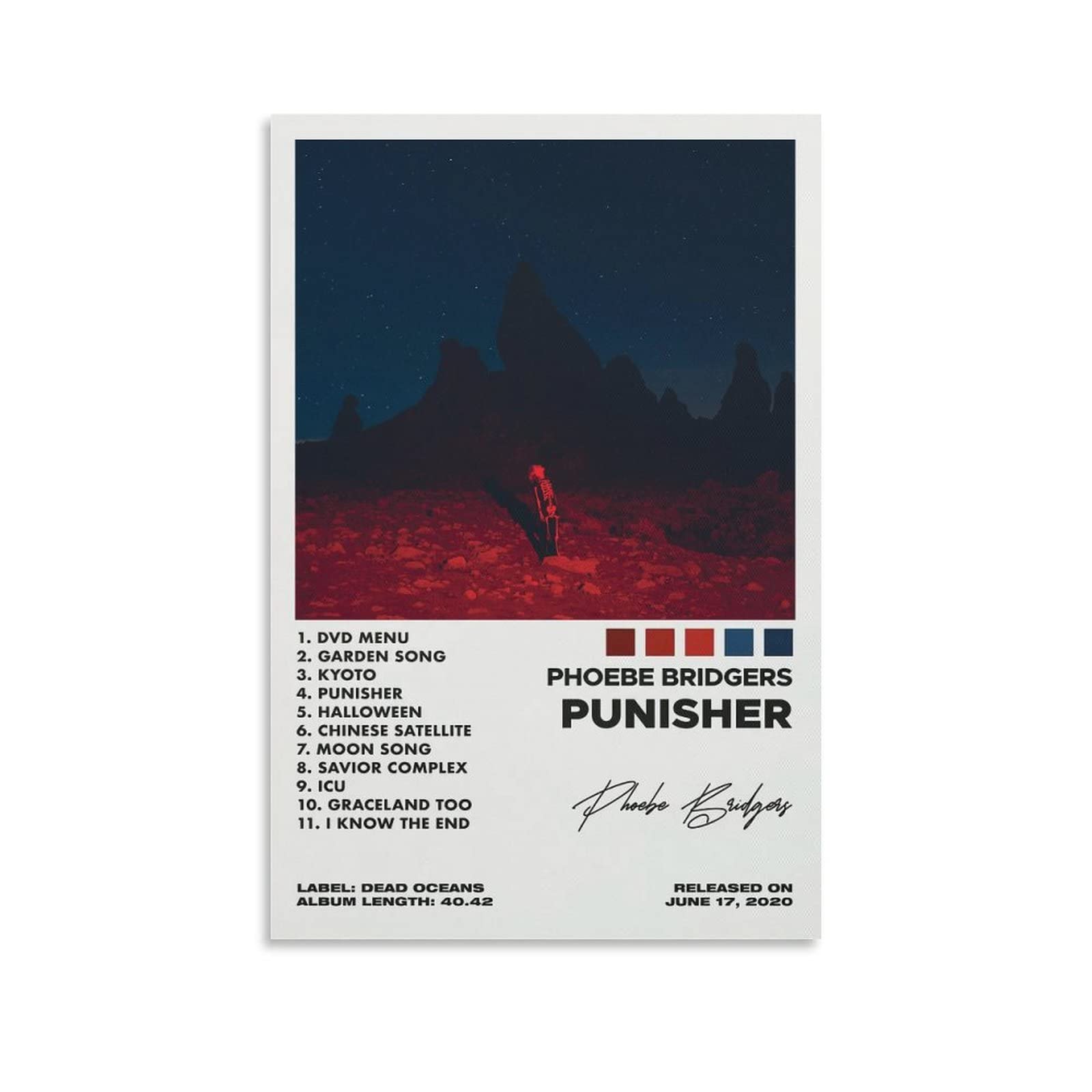 Phoebe Bridgers Album Cover Poster Set - Stranger in The Alps & Punisher Canvas Wall Art (12x18 inches, 30x45cm) - Perfect for Living Room Decor, Bedroom Aesthetics & Music Lover Gifts