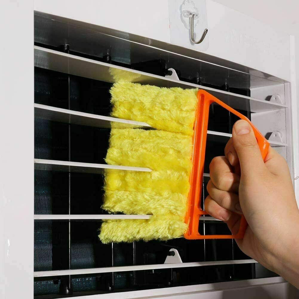 Washable Mini Blinds Cleaner Tool - Handheld Window Blind Duster Brush with 7 Removable Microfiber Sleeves for Blinds, Shutters & Air Conditioners | Perfect for Home, Office & RV Window Cleaning