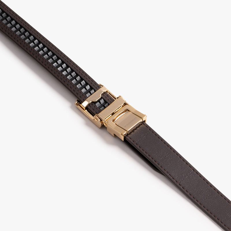 Slim Mocha Brown Leather Belt for Women - Stylish & Adjustable Waist Belt for Jeans, Dresses & Office Wear