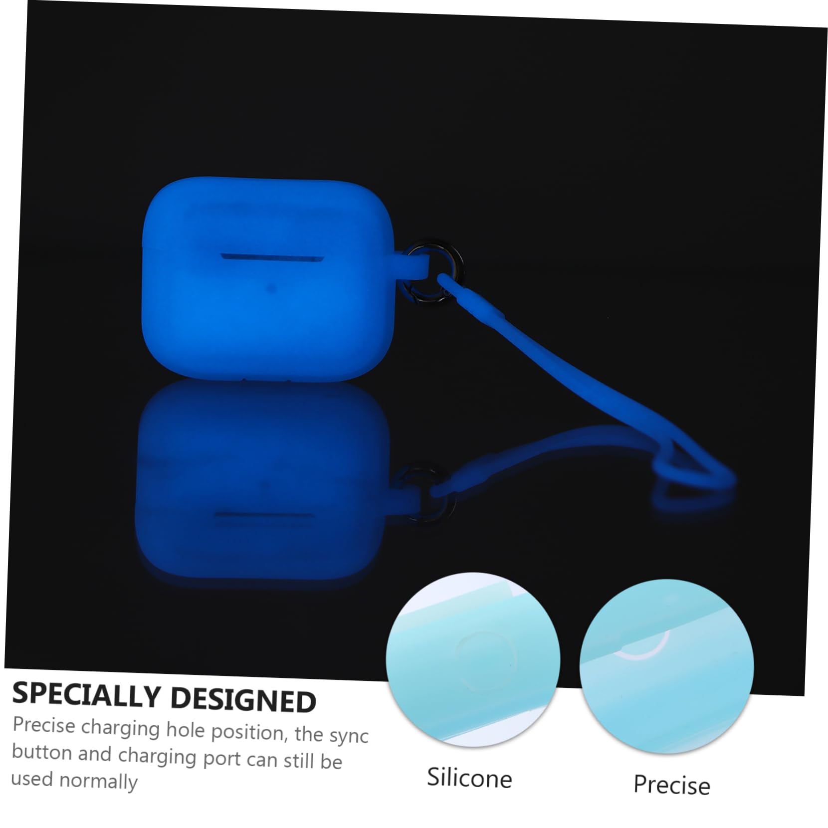 Veemoon 1 PC Glow in The Dark Silicone Earbud Case Cover - Protective Headphone Accessory for AirPods & Wireless Earbuds | Perfect for Night Runs, Gym Workouts & Travel