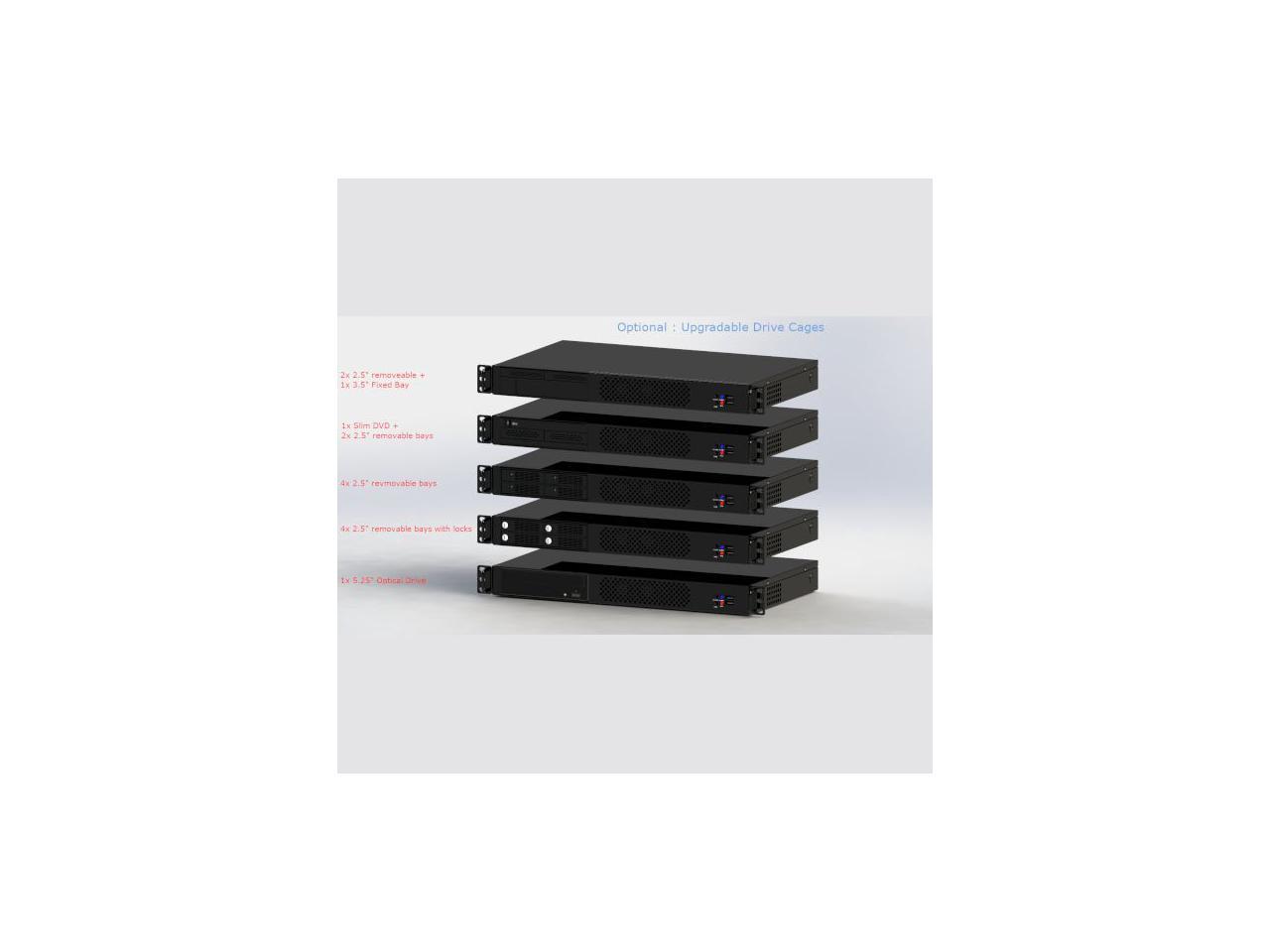 1U Short Depth ITX Rackmount Case with Front 5.25