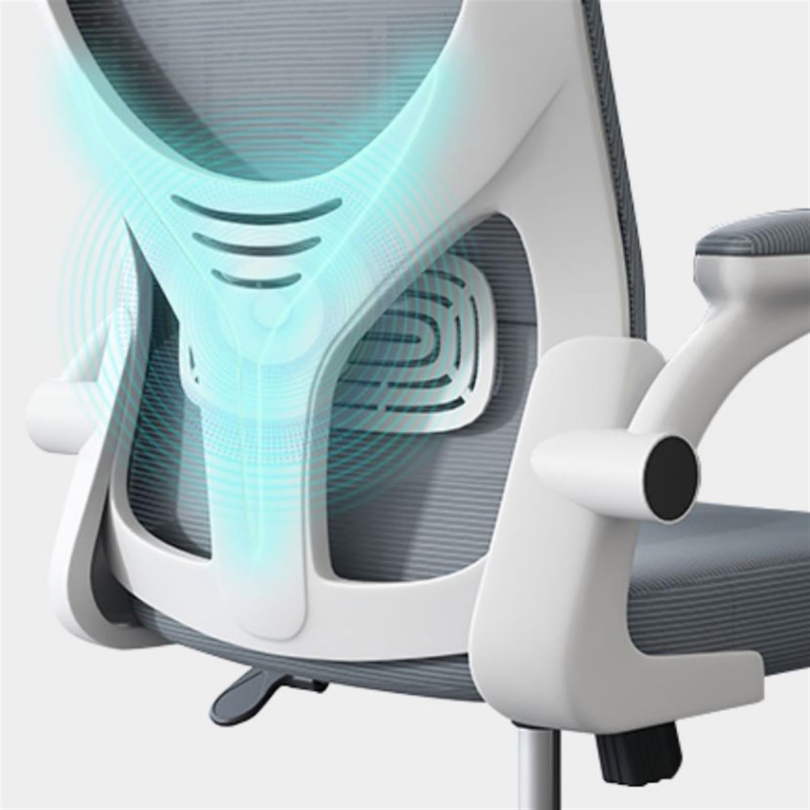 Ergonomic Office Chair with Adjustable Armrests & Mesh Backrest - Modern Swivel Desk Chair for Staff, Home Office, and Conference Rooms (Gray) - Perfect for Long Hours of Work, Gaming, and Video Calls