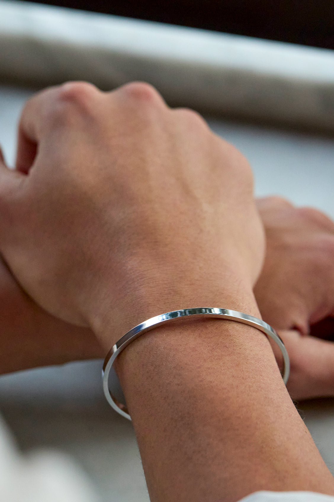 Stylish Men's Fine Bangle Bracelet - Elegant Silver or Gold Plated Cuff for Casual & Formal Wear - Perfect Gift for Him, Anniversary or Special Occasion