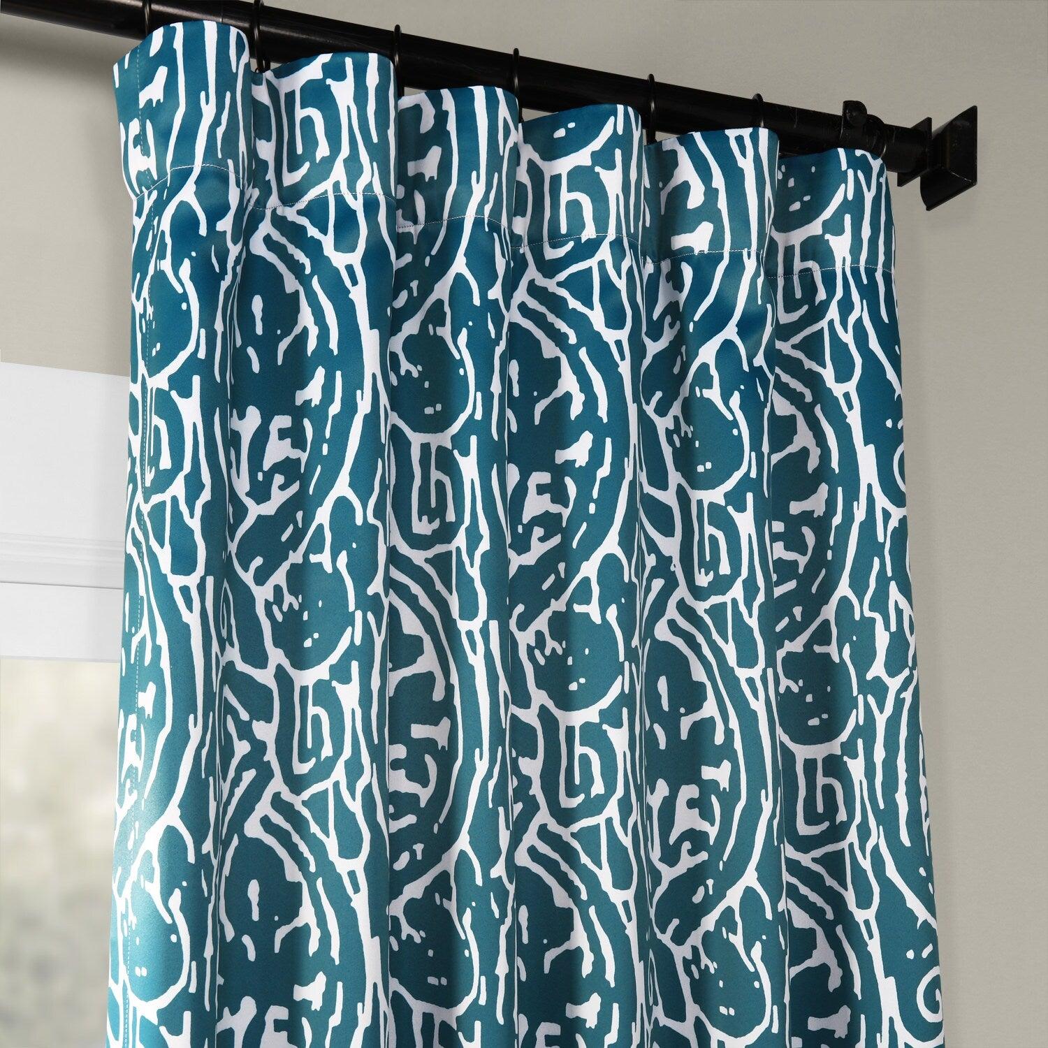 Abstract Teal Blackout Curtains for Bedroom - Modern Window Treatment for Light Blocking & Privacy - Perfect for Living Room, Nursery & Home Decor