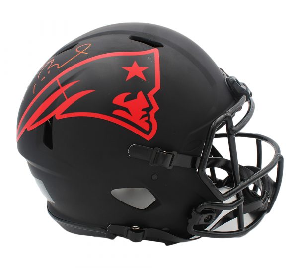 Tom Brady Autographed New England Patriots Speed Authentic Eclipse NFL Helmet - Signed Collectible Football Memorabilia for Fans & Sports Enthusiasts - Perfect for Display in Man Cave, Sports Room or Office Decor