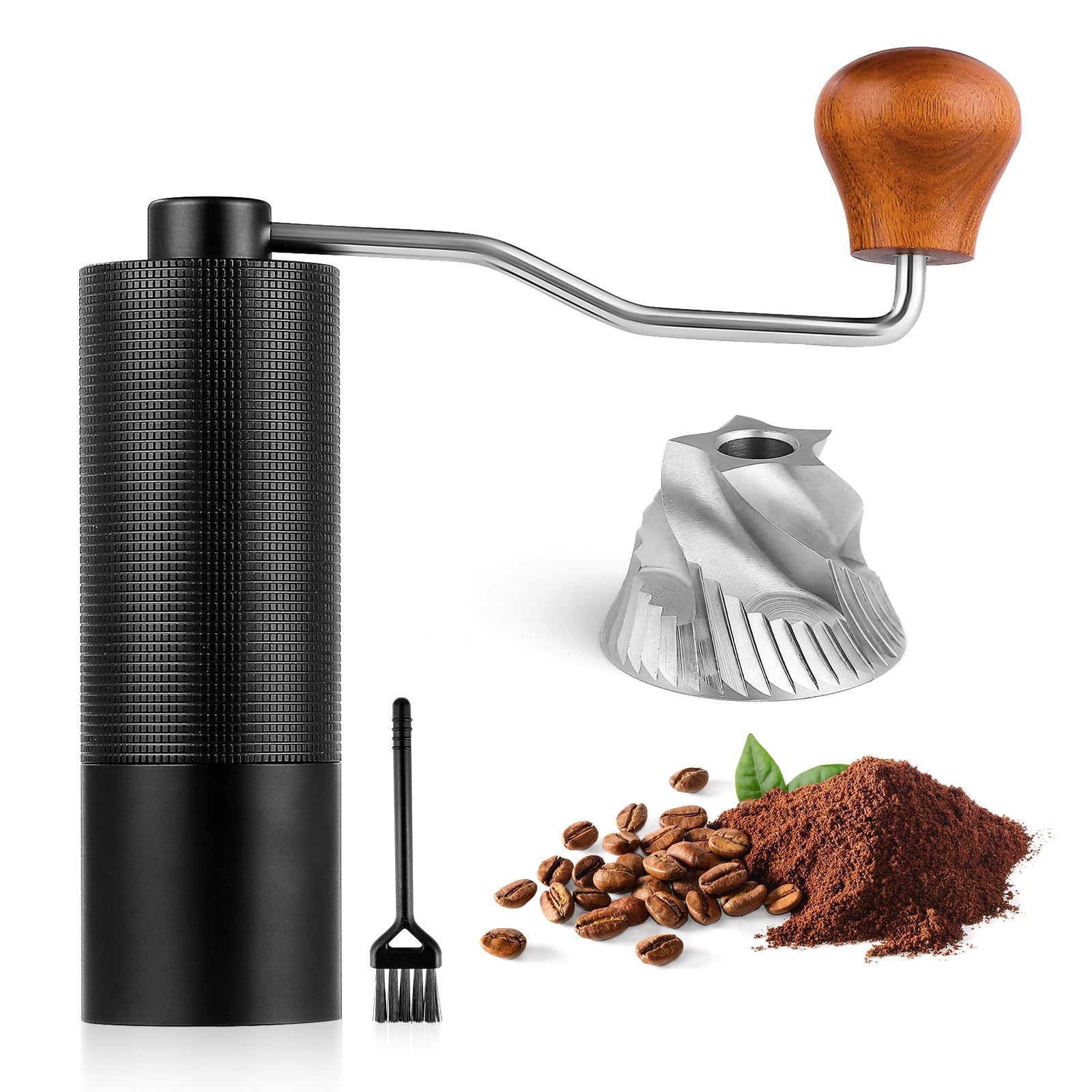 Premium Manual Coffee Grinder with Adjustable Coarseness - Stainless Steel Conical Burr for French Press, Espresso & Drip Coffee - 25g Capacity Hand Crank Mill for Home, Office & Camping Use