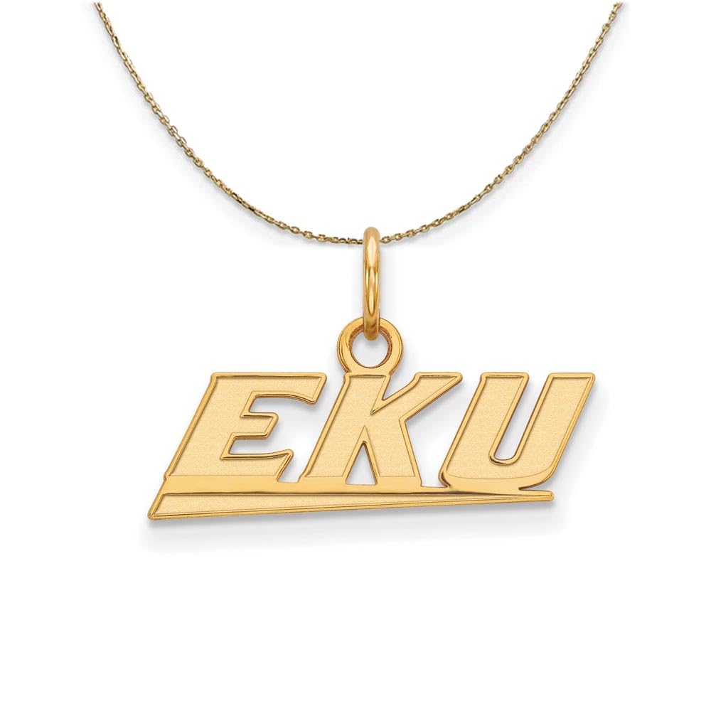 The Black Bow 14k Yellow Gold Eastern Kentucky U X-Sm Mascot Necklace - Perfect for Game Day & Alumni Gifts