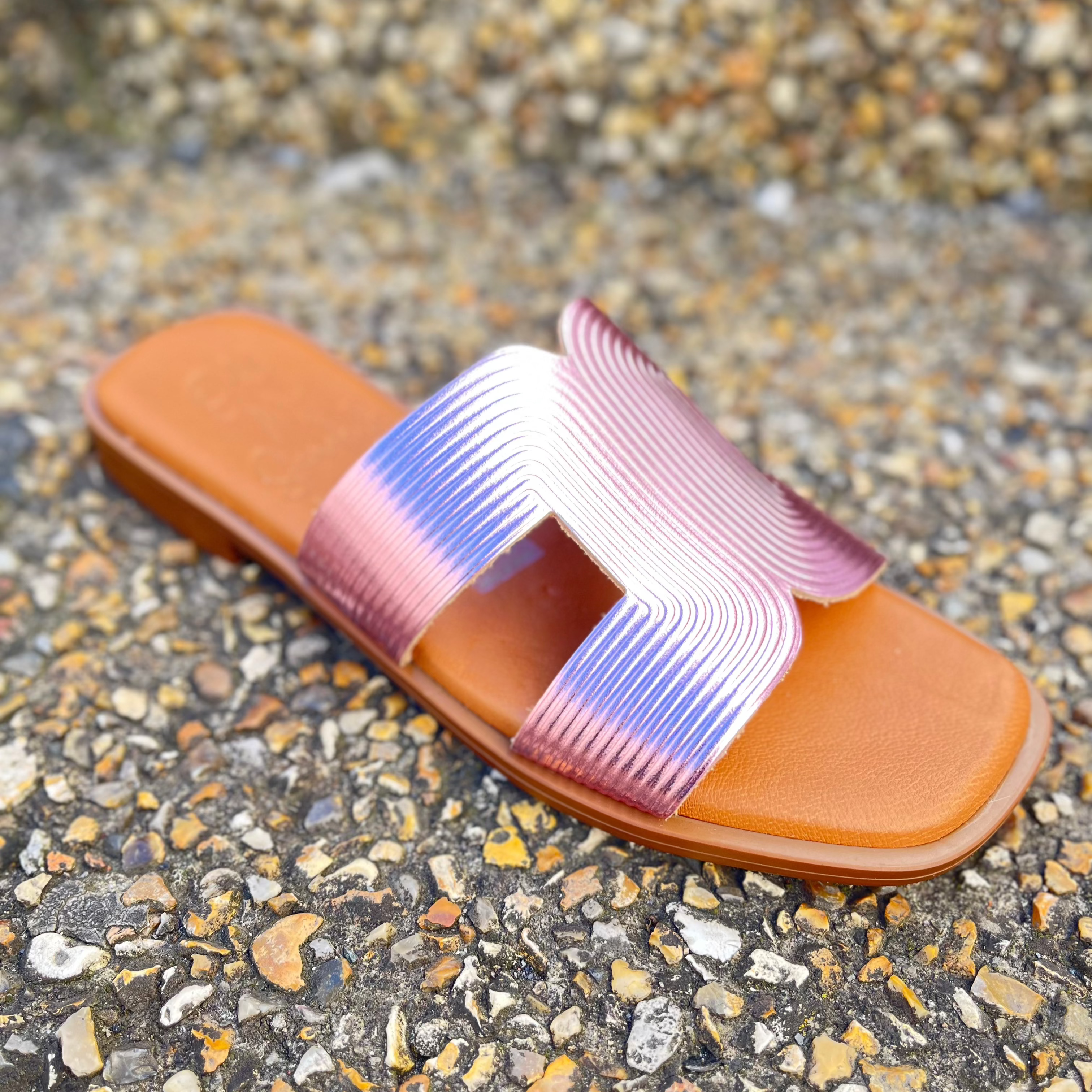 OH MY SANDALS Women's Pink Slide Sandals 5327 - Comfortable Summer Slippers for Beach, Poolside & Casual Wear