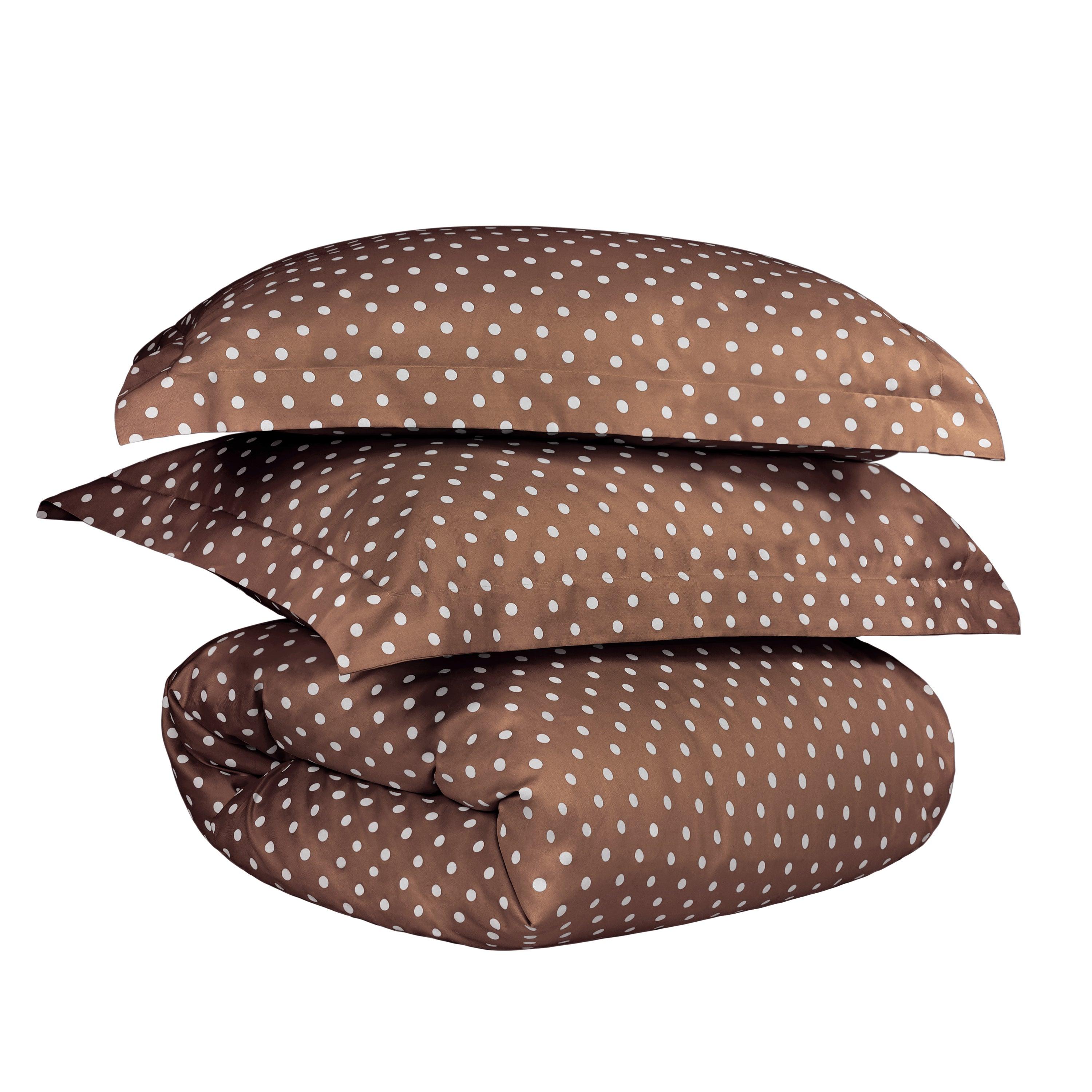 600 Thread Count Cotton Blend Polka Dot Duvet Cover Set - Soft & Breathable Bedding for Cozy Sleep - Perfect for Master Bedroom, Guest Room & Dorm Decor