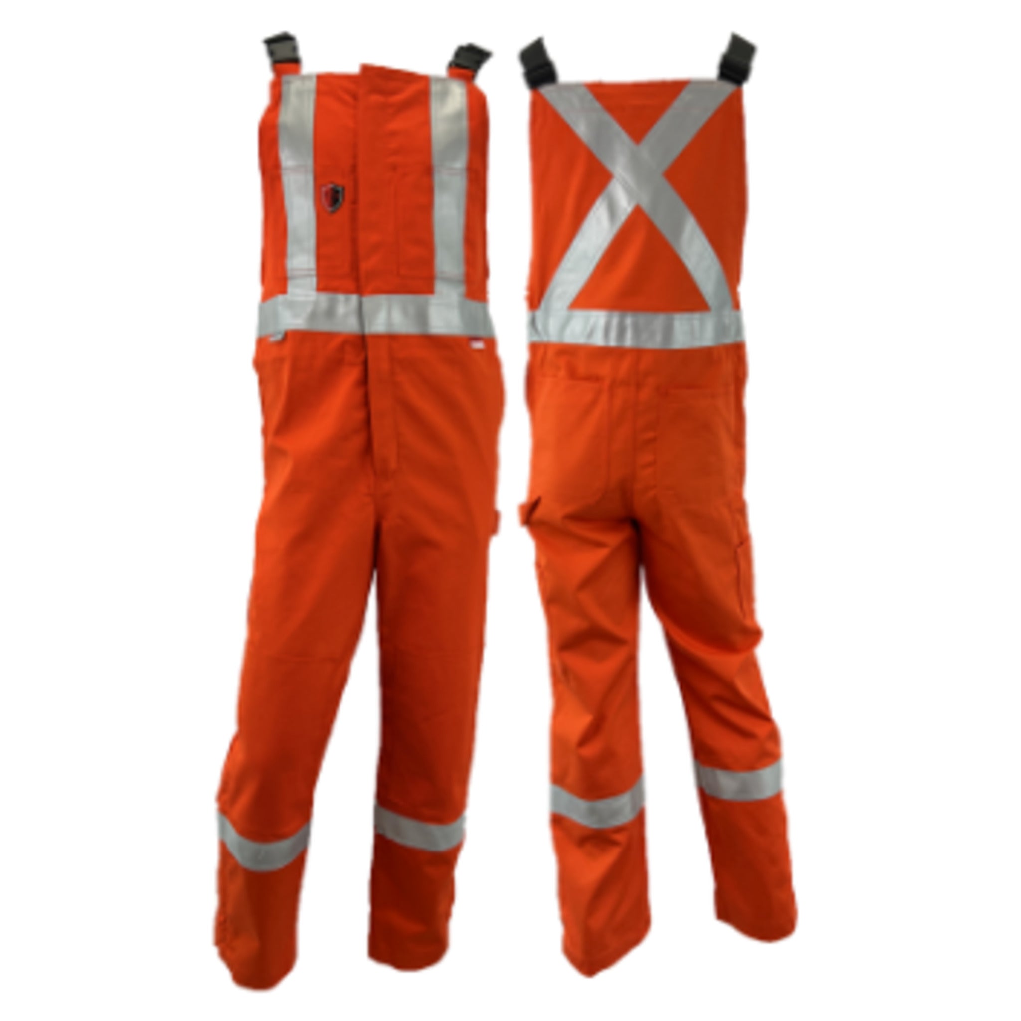 Atlas 3072 Guardian® FR/Arc Flash Bib Overalls - HRC 2, ATPV 11 cal, 8 oz 88% Cotton/12% Nylon, UL Certified, Reflective Stripes | Flame Resistant Workwear for Electricians & Utility Workers - Regular Sizes XS-7XL