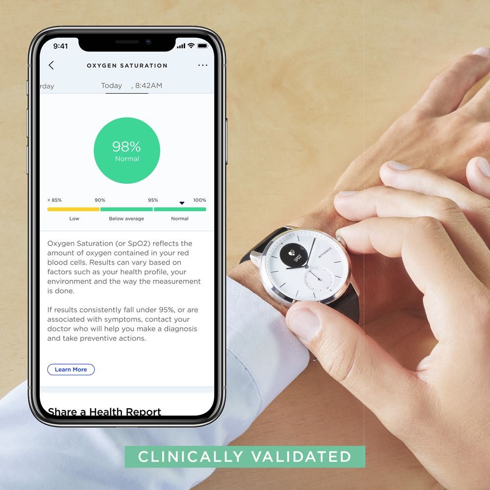 Withings ScanWatch 38mm Hybrid Smartwatch with ECG, Heart Rate & SpO2 Monitor - Track Sleep, Fitness & Heart Health for Active Lifestyles