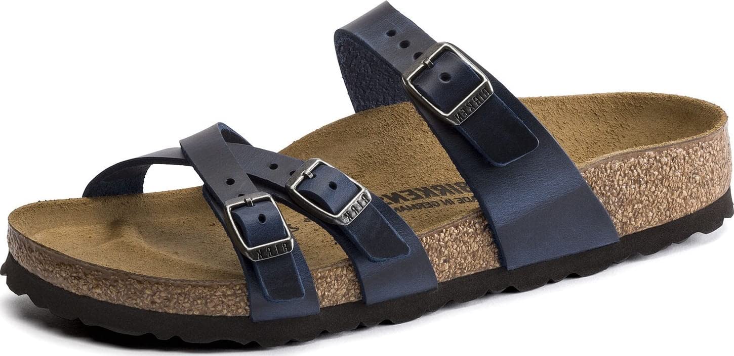 Birkenstock Franca Blue Oil Leather Sandals - Women's Size 39 (US 8-8.5) | Comfortable Cork Footbed | Perfect for Summer, Beach & Casual Wear