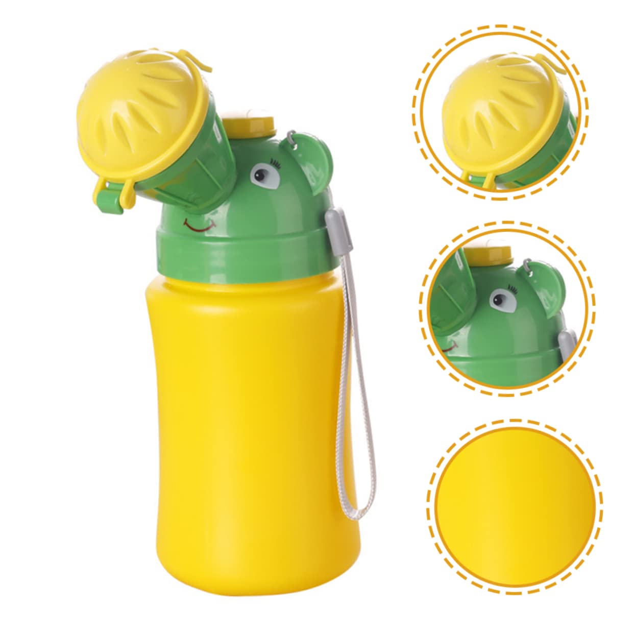 Wakauto 2-Pack Portable Urinal for Men - Leak-Proof Travel Toilet for Cars, Camping & Emergencies - Yellow PP Plastic Potty Training Solution