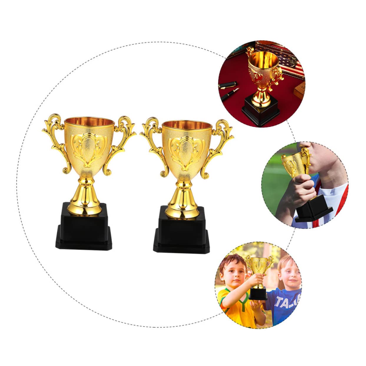 BESPORTBLE 10-Piece Plastic Reusable Trophy Reward Set - Kids Achievement Awards for Sports, School & Playtime | Perfect for Birthday Parties, Classroom Prizes & Motivational Gifts