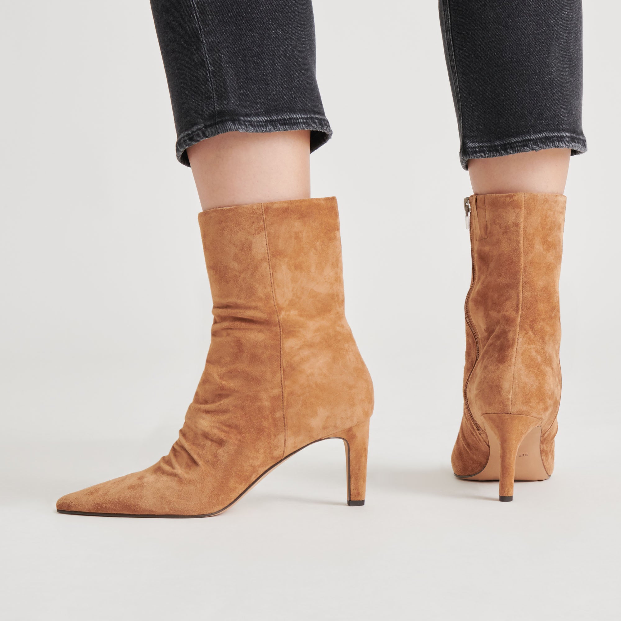 FERNLY Women's Pecan Suede Boots - Comfortable Ankle Booties for Fall & Winter | Casual, Office & Outdoor Wear