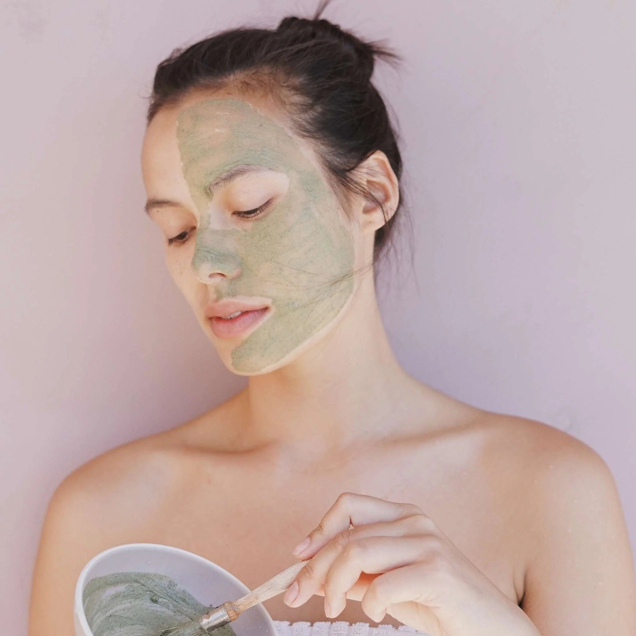 CLARIFY Supergreens & Lavender Green Clay Mask - Detoxifying Facial Mask for Acne, Blackheads & Oily Skin | Perfect for Spa Night & Self-Care Routine