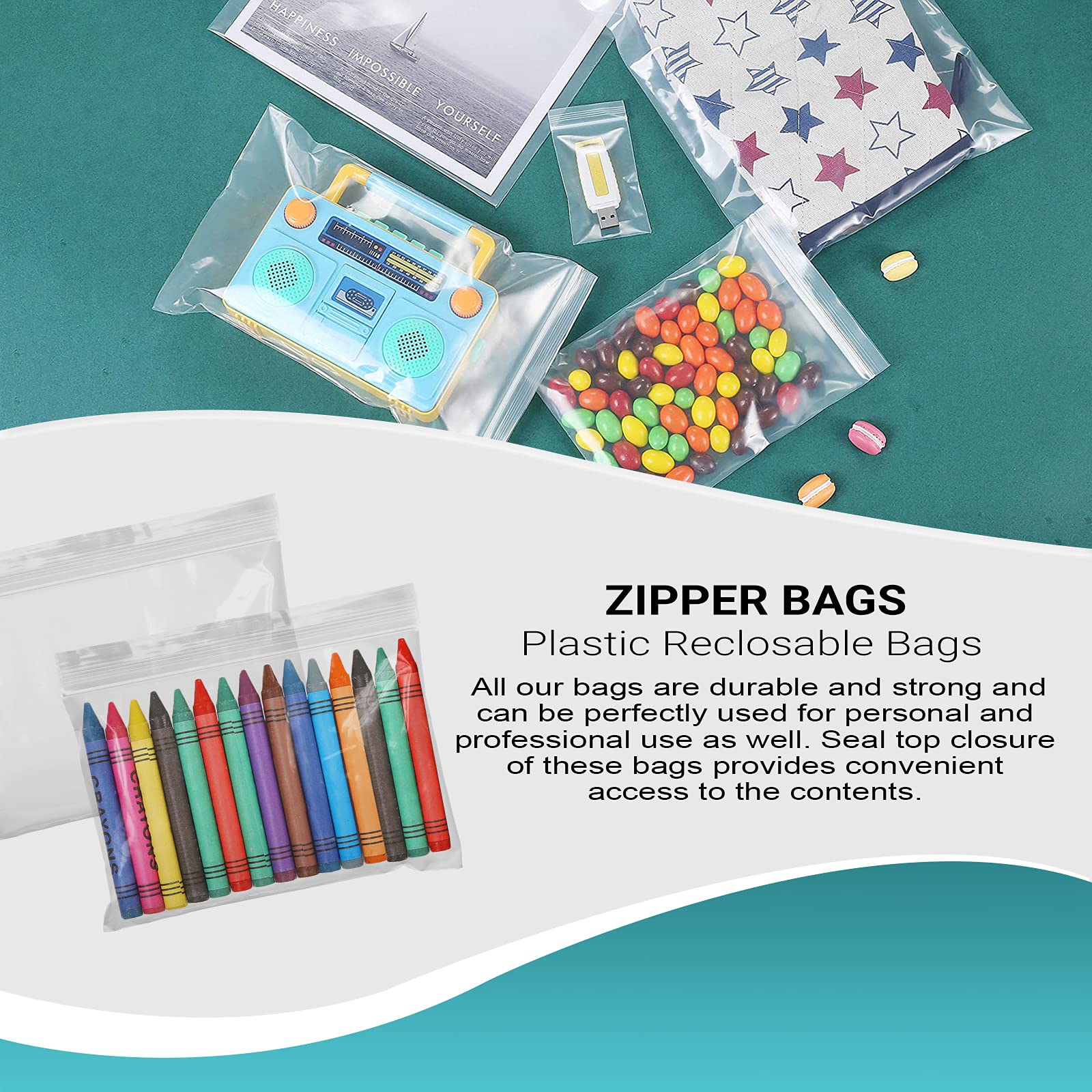 1000 Pack 6x4 Inches Clear Reclosable Zipper Bags - 2 Mil Thick Waterproof Plastic Storage Bags for Jewelry, Crafts & Industrial Use | Durable Zipper Closure for Organizing Small Items