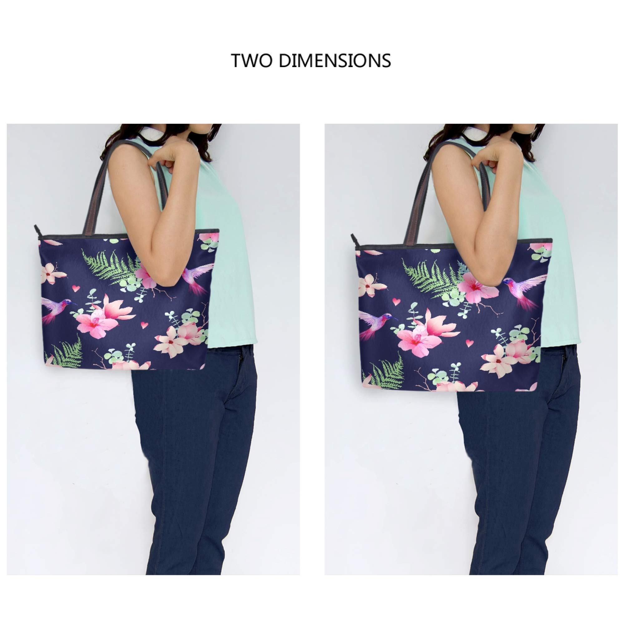 Stylish Hummingbird Floral Tote Bag - Women's Fashion Shoulder Handbag for Daily Use, Work, and Travel | Perfect Gift for Women and Girls