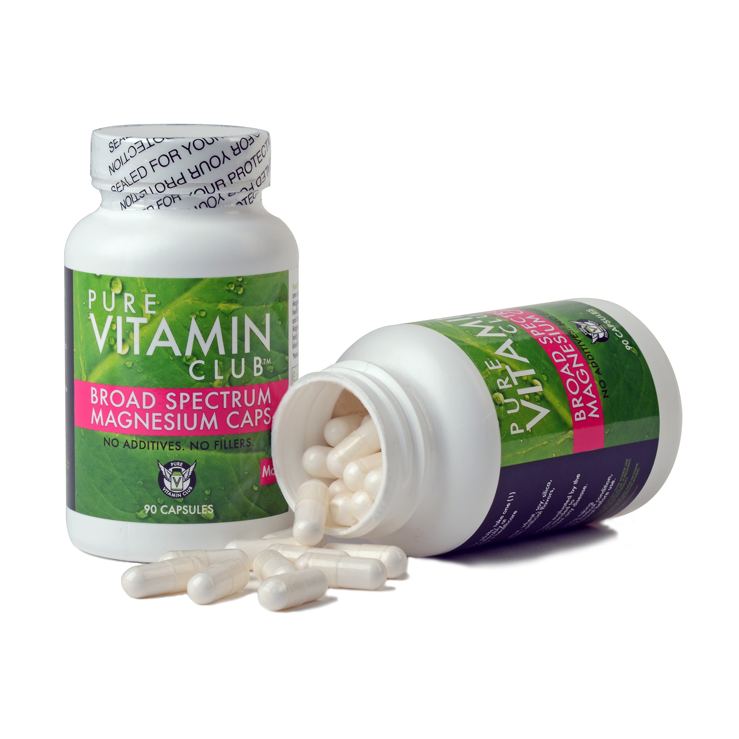 Pure Vitamin Club Magnesium 200mg Capsules - 90 Day Supply with 4 Premium Magnesium Forms | No Fillers, No Binders | Free eBook Included | Supports Muscle Relaxation, Sleep & Stress Relief