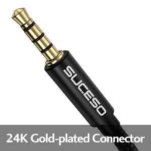 SUCESO 3.5mm Male to Dual Female Audio Splitter Cable - 35cm Headphone & Mic Y Adapter for Gaming, PC, PS4, Xbox One, Phone, Tablet | Perfect for Multiplayer Gaming, Streaming & Conference Calls