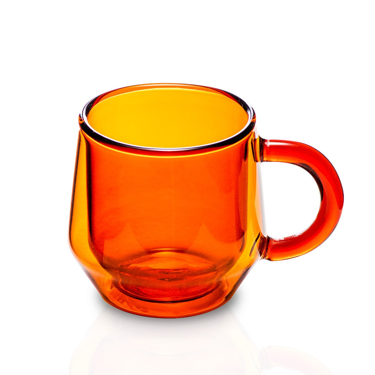 Premium Double Wall Glass Mug Set of 2 (6oz/175ml) - Amber Colored Insulated Coffee Cups for Hot & Cold Drinks - Perfect for Home, Office, Camping & Gifts