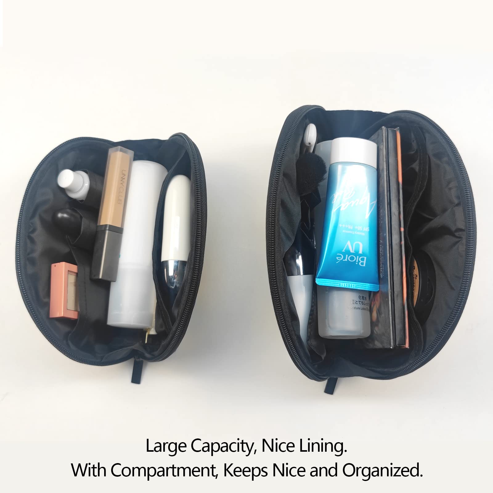 2 Pack Waterproof Travel Makeup Bag for Women - Cute Cat Design Cosmetic Organizer Pouch | Perfect for Vacation, Gym & Daily Essentials Storage