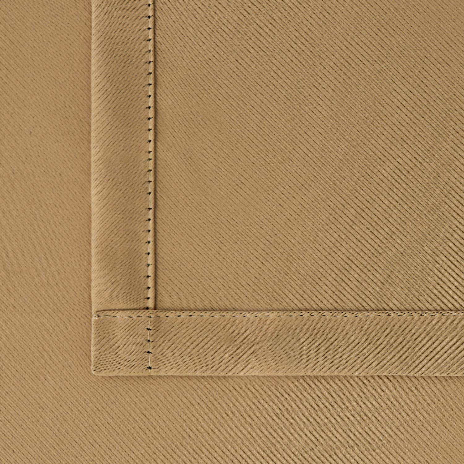 Ring Curtains for Bedroom - Top Blackout Privacy Drapes with Noise Reduction, Light Blocking & Room Darkening Home Décor (Khaki, 47
