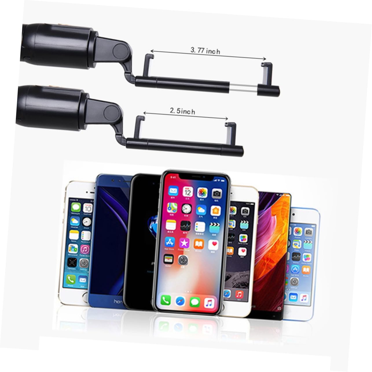 Uonlytech Universal Selfie Stick Tripod with Phone Holder - Compact & Adjustable Smartphone Tripod Stand for iPhone, Android - Perfect for Travel, Vlogging & Group Photos