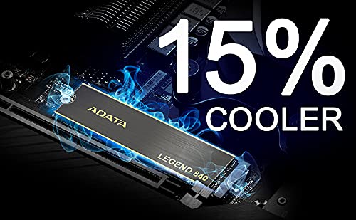 ADATA Legend 840 1TB PCIe Gen4 x4 NVMe 1.4 M.2 Internal SSD - Up to 5,000MB/s Read Speed for Gaming, Video Editing & PC Builds (ALEG-840-1TCS)