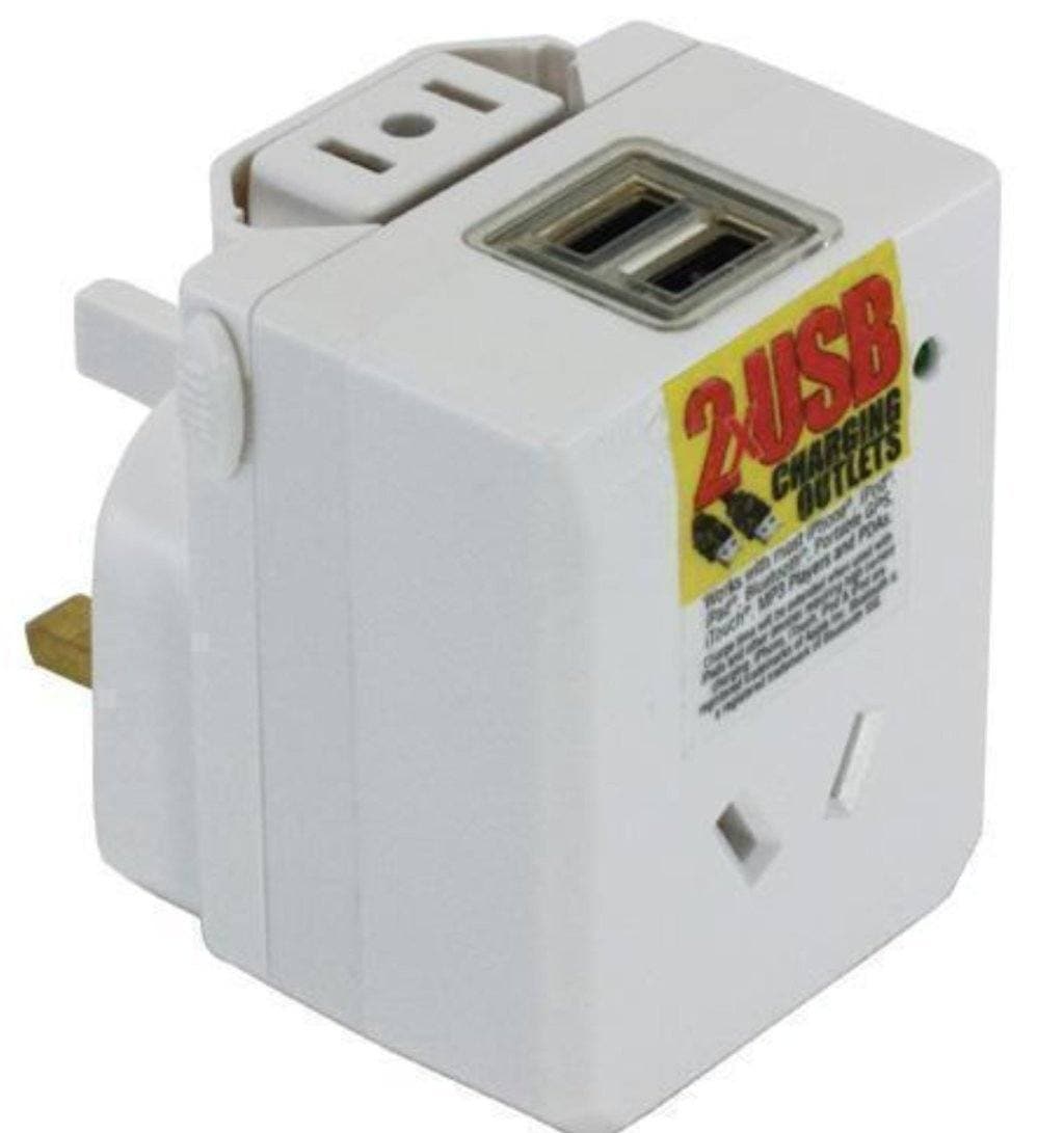 Universal Travel Adapter with 2 USB Ports - Worldwide Compatibility for 150 Countries | Perfect for International Travel, Business Trips & Vacation Charging Needs