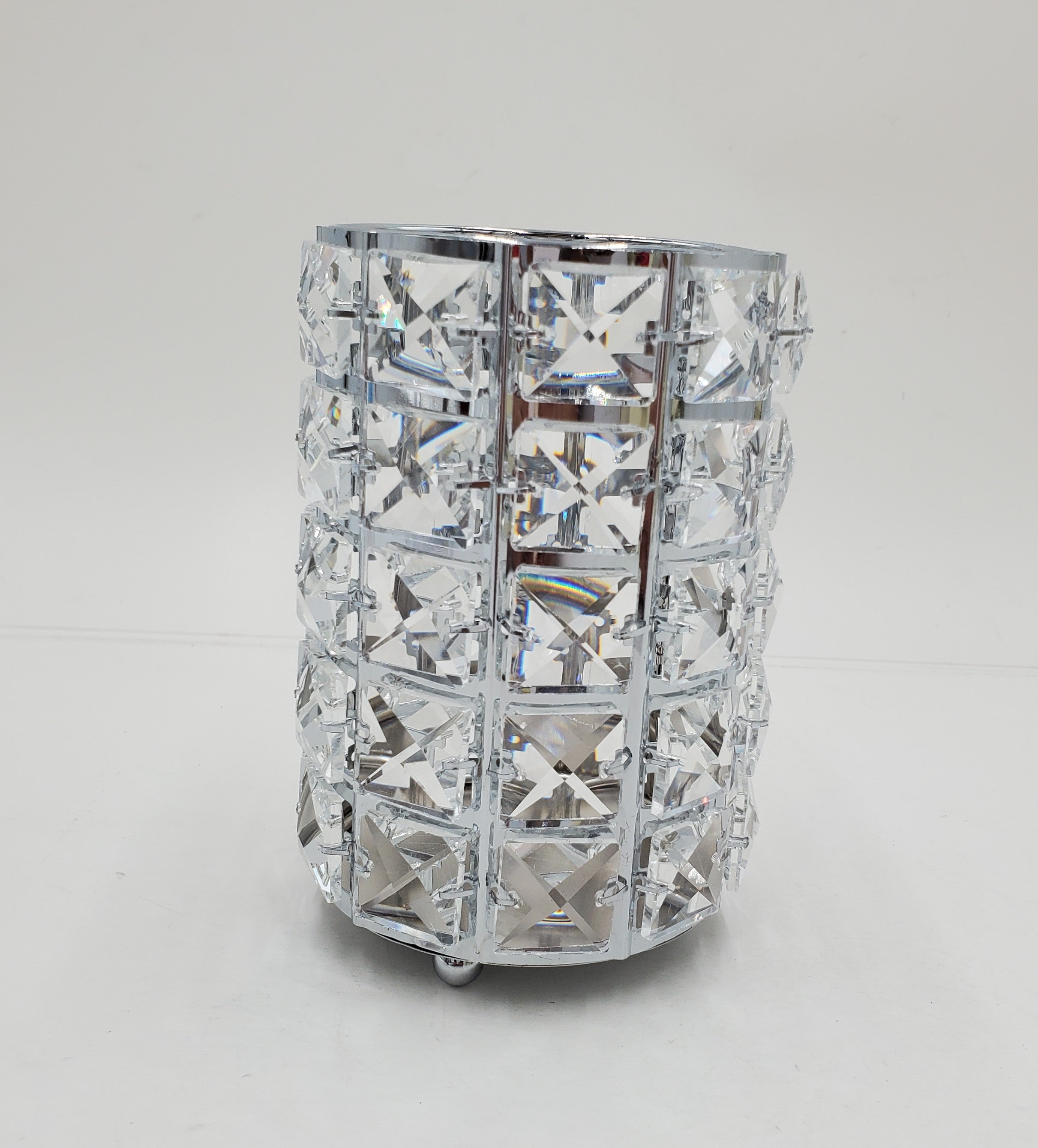 3.5x5 Inch Glass Candle Holder with Decorative Stones - Elegant Home Decor for Weddings, Parties & Romantic Ambiance