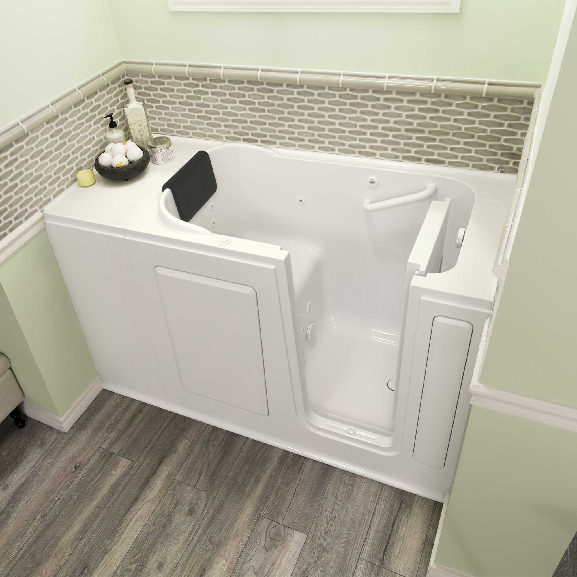Premium 28 x 48 Inch Gelcoat Walk-In Bathtub with Whirlpool System - Right Hand Drain for Elderly & Mobility Support - Ideal for Safe Bathing & Hydrotherapy at Home