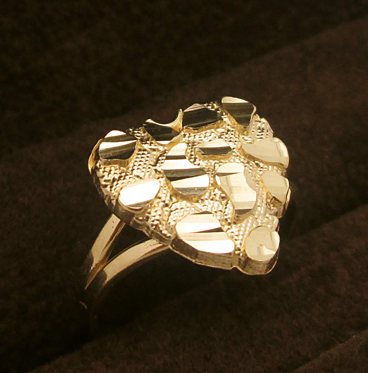 10K Solid Gold Heart Nugget Ring for Women - Elegant & Durable Jewelry Gift for Valentine's Day, Anniversary or Special Occasions