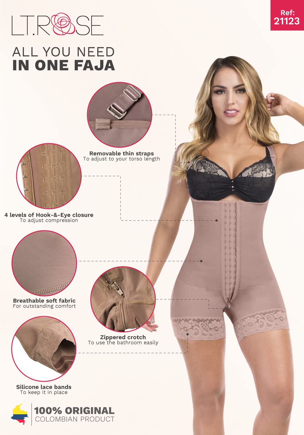 LT.ROSE Postpartum Shapewear for Women - Colombian Tummy Control Girdle for Post Pregnancy Recovery & Body Shaping | Perfect for Daily Wear, Maternity Support & Post-Surgery Compression