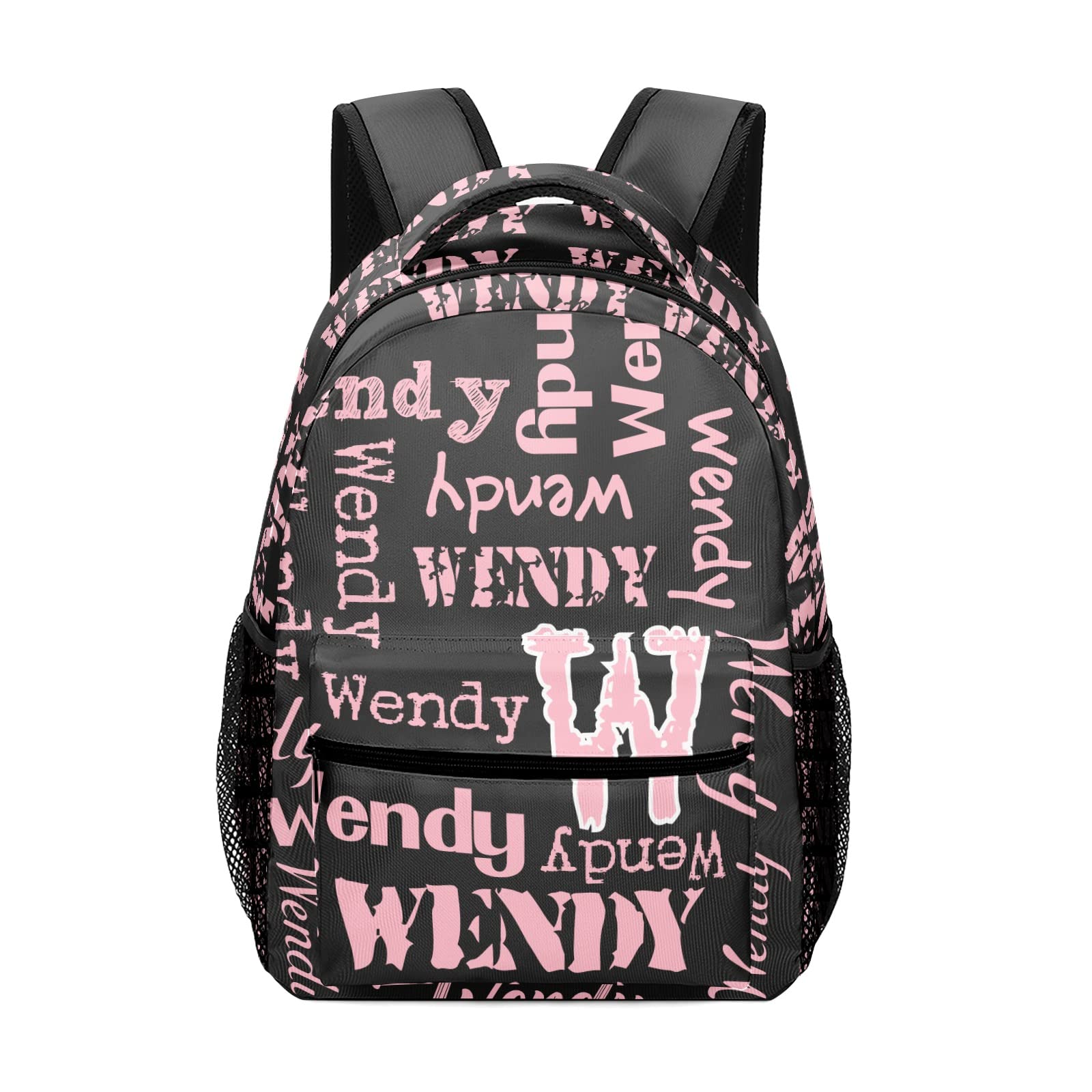 Personalized Name Waterproof Travel Backpack - Artistic Splice Pink Letter Design for Men & Women | Ideal for School, Work, Gym & Outdoor Adventures
