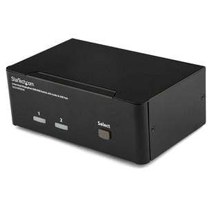 2 Port Dual DisplayPort USB KVM Switch with Audio & USB 2.0 Hub - Seamlessly Control 2 Computers with Single Keyboard/Mouse for Home Office & Gaming Setup