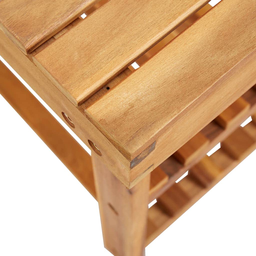 Rustic Acacia Wood Shoe Cabinet with Storage - 35.4