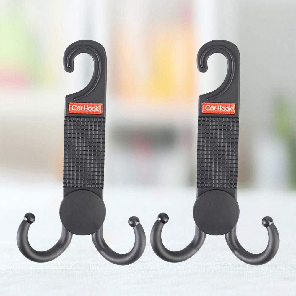 2-Pack Car Backpack Hanger Hooks - Heavy Duty Headrest Hooks for Vehicle Organizer, Grocery Bags & Travel Accessories - Perfect for Road Trips, Commuting & Shopping